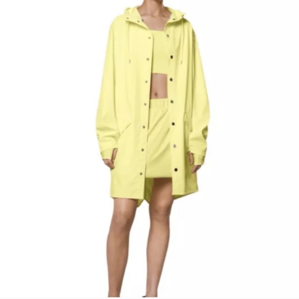 NEW Rains Straw Yellow Long Rain Coat Jacket Unisex
